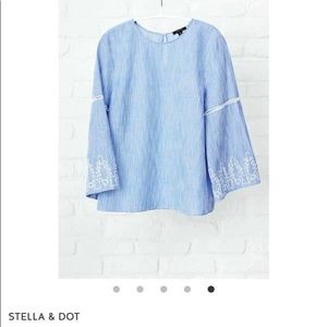 Stella & Dot | Embroidered Capri Top | size L